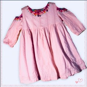 Pink SPIRIGHT toddler dress size 3T, cold-shoulder